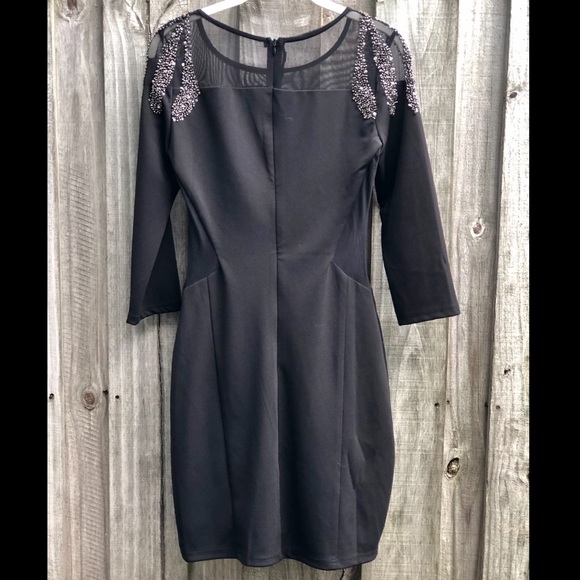 NWOT Black/beaded Coctail Dress - Picture 3 of 4